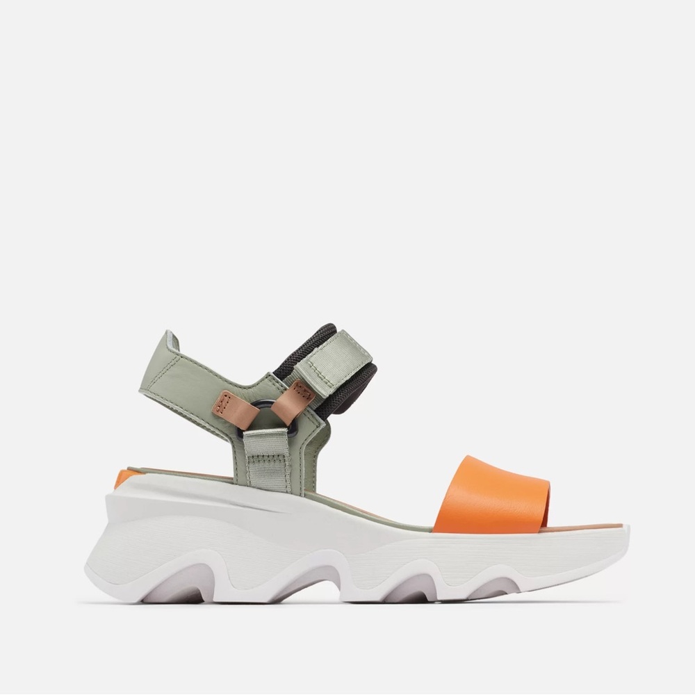 Sorel Orange & Green Platform Sport Sandals